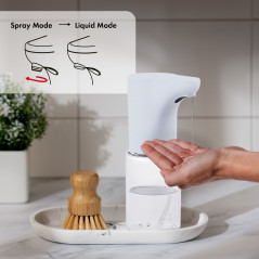 Automatisk dispenser Promedix, vätskedispenser för flytande tvålar, desinfektionsmedel, 300 ml, 4xAA, vit, PR-540 W. |…