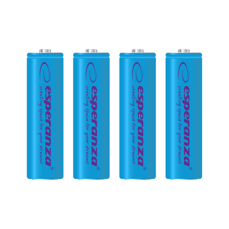EZA104B Esperanza uppladdningsbara batterier ni-mh aa 2000mah 4 st. blå