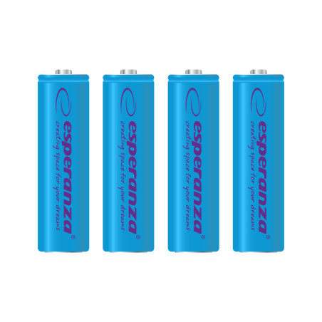 EZA104B Esperanza uppladdningsbara batterier ni-mh aa 2000mah 4 st. blå