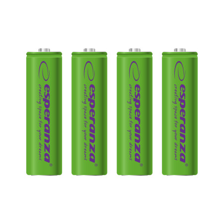EZA104G Esperanza uppladdningsbara batterier ni-mh aa 2000mah 4 st. gröna