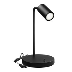 Skrivbordslampa GU10 Maclean, riktad, rund, GU10, med strömbrytare, svart färg, MCE370 B. | HandlaSmidigt.se