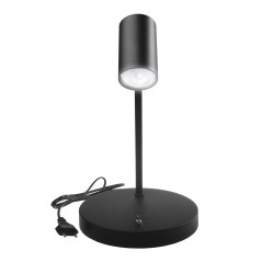 Skrivbordslampa GU10 Maclean, riktad, rund, GU10, med strömbrytare, svart färg, MCE370 B.