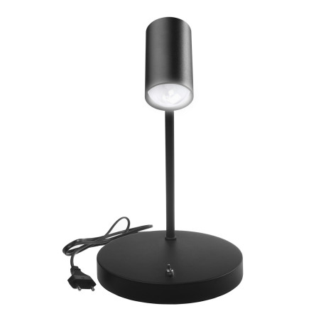 Skrivbordslampa GU10 Maclean, riktad, rund, GU10, med strömbrytare, svart färg, MCE370 B.