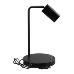 Skrivbordslampa GU10 Maclean, riktad, rund, GU10, med strömbrytare, svart färg, MCE370 B. | HandlaSmidigt.se