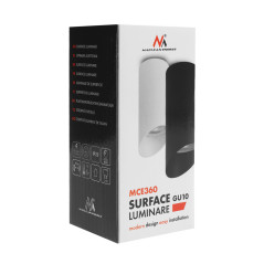 Ytmonterad / tub Maclean, punkt, rund, aluminium, GU10, 55x130mm, vit färg, MCE360 W