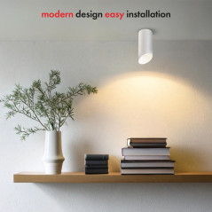 Ytmonterad / tub Maclean, punkt, rund, aluminium, GU10, 55x130mm, vit färg, MCE360 W