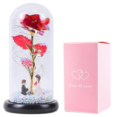 AG776D Evig ros i glas LED-figurer