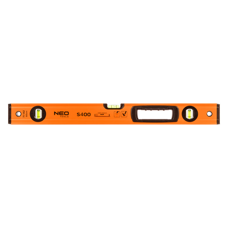 Vattenpass i aluminium S 400, 3 libeller, handtag, 60 cm