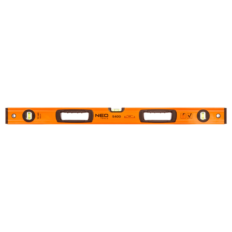 Vattenpass i aluminium S 400, 3 libeller, 2 handtag, 80 cm