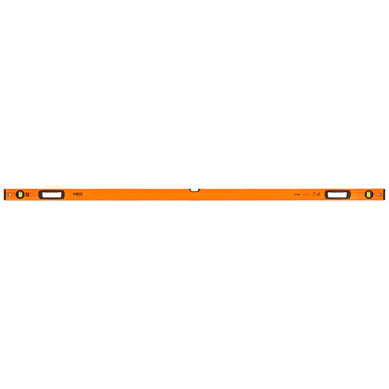 Vattenpass av aluminium S 400, 3 libeller, 2 handtag, 200 cm