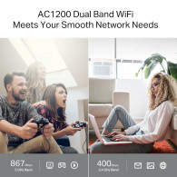 TP-LINK ROUTER AC1200 Archer C64, trådlös, dual-band, 400/867Mb/s