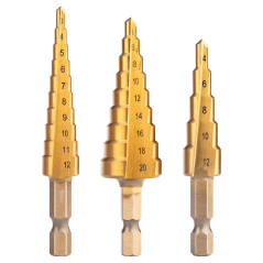 Set med stegbor i HSS TiN, 3-20 mm, Hex, 3 st. | HandlaSmidigt.se