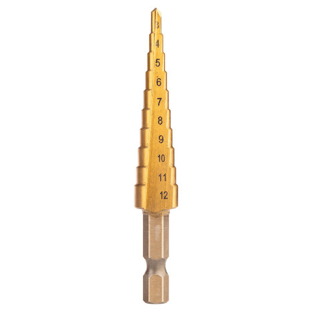 Set med stegbor i HSS TiN, 3-20 mm, Hex, 3 st.