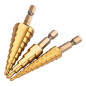 Set med stegbor i HSS TiN, 3-20 mm, Hex, 3 st.