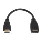 92-158- HDMI-övergång, HDMI-hona till HDMI-hane, 0,2m