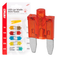 Säkringar för minibilar med LED-diod 10 st. amio-04340