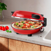 Ugn till pizza TEESA SUPREME +, 1200 W, 32 cm, fönster, avtagbar sten, styrning med två värmeelement.
