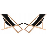 Set med solstolsbord + 2 solstolar SVARTA, Woodok