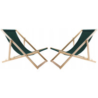 Set med solstolsbord + 2 gröna solstolar, Woodok