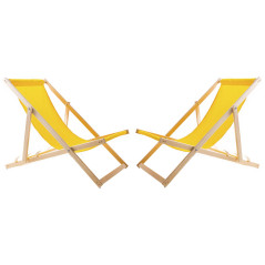 Set med solstolsbord + 2 gula solstolar, Woodok