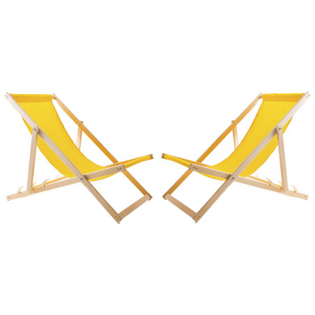 Set med solstolsbord + 2 gula solstolar, Woodok