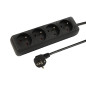 98-764- Nätkabel förlängare pr-470p 4-uttag med jordning 3m svart 3x1,5mm