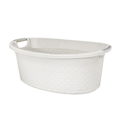 Badbalja med handtag Branq Cotton 40L antikvit vit | HandlaSmidigt.se