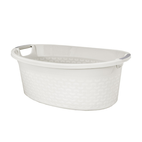 Badbalja med handtag Branq Cotton 40L antikvit vit | HandlaSmidigt.se