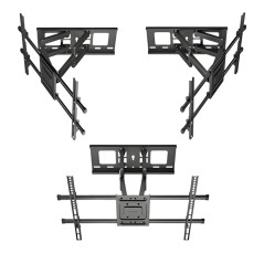 Fäste för TV Maclean, max VESA 600x400, 32-85 tum, 60 kg, justerbar vertikalt och horisontellt, profil 65-390 mm, svart…