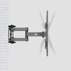 Fäste för TV Maclean, max VESA 600x400, 32-85 tum, 60 kg, justerbar vertikalt och horisontellt, profil 65-390 mm, svart…