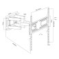 TV-fäste Maclean, max VESA 400x400, 32-75 tum, 50 kg, justerbar vinkel vertikalt och horisontellt, profil 80-380 mm, svart, MC-7