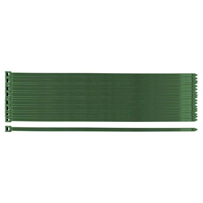 Trädgårdsbinderemband 7,6 x 380 mm, 50 st, gröna