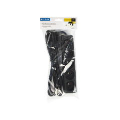 98-743- Nätkabel förlängare pr-570p 5-uttag med jordning 3m svart 3x1,5mm