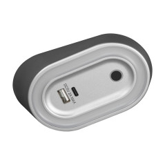 AGRA LED-underställslampa 2,5W, 80lm, 4000K, med beröringsfri strömbrytare och USB A+C-laddningsfunktion, grå | HandlaSmidigt.se