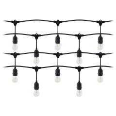 Ljusslinga - 1 sträng 20 m (20 armaturer) + 20 LED-lampor 1W E27, 3000K + 1 gratislampa | HandlaSmidigt.se