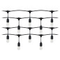 Ljusslinga - 1 sträng 20 m (20 armaturer) + 20 LED-lampor 1W E27, 3000K + 1 gratislampa