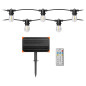 Solcellsgirland belysning - 1 sträng 10 m (10 lampor) + 10 LED-lampor 0,1W E27, 3000K + 1 extra lampa gratis