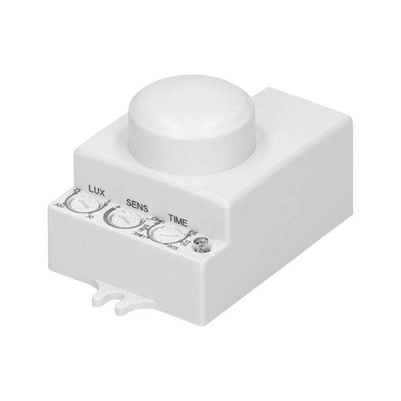 Mikrovågsrörelsesensor, mini, 360°/180°, IP20, 1200W