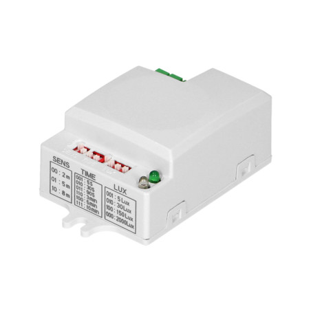 Mikrovågs rörelsesensor mini, 360°/180°, med jumperjustering, IP20, 1200W | HandlaSmidigt.se