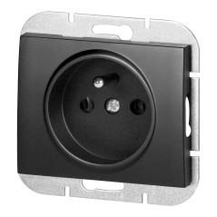 Utomhusuttag enkel p/t 2P+Z Onyx, 16A, 250V, PT-16O, svart