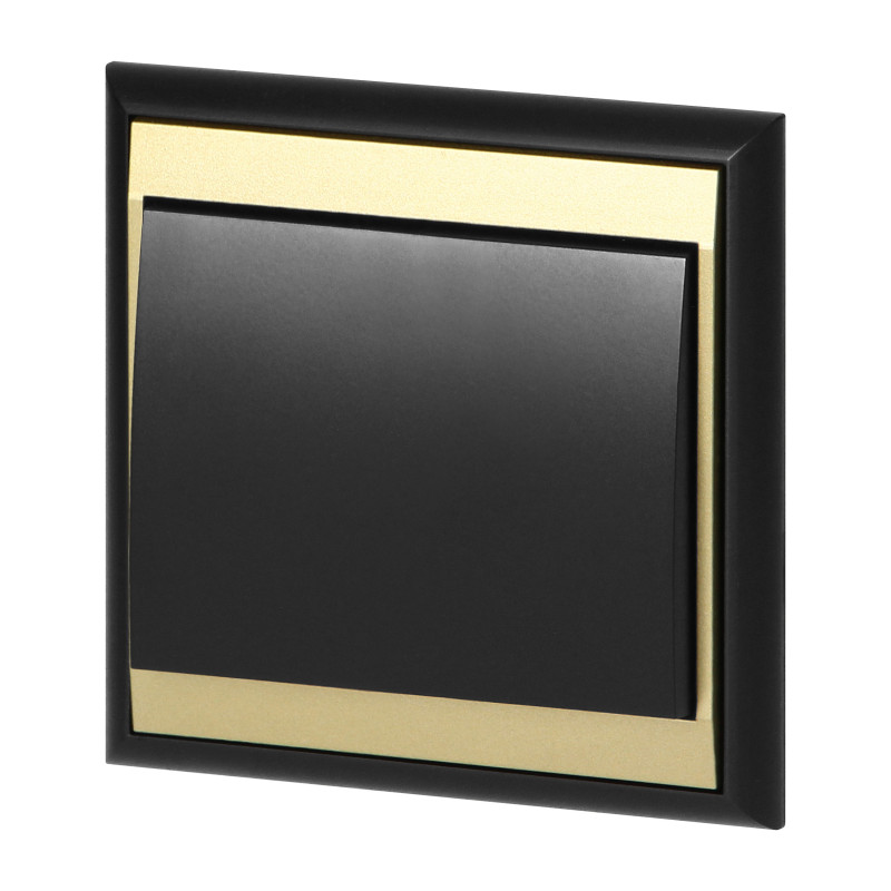 Anslutningskontakt p/t enpolig Luna, 10A, 250V, WP-1L, svart/guld