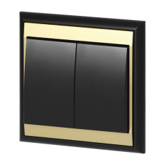 Anslutningsdon för ljusstake Luna, 10A, 250V, WP-2L, svart/guld