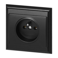 Utomhusuttag enkel 2P+Z Luna, 16A, 250V, PT-16L, svart