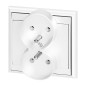 Utomhusdubbeluttag för 2x2P+Z Luna, 16A, 250V, PT-6LR, vit