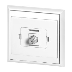 Utomhusuttag enkel Luna typ F, TV/F-F1/L1, vit