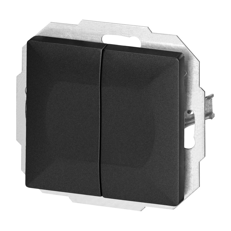 Anslutningsdubbelpärla för trappkoppling, 10A, 250V, WP-2/5P, svart