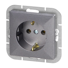 Utomhusuttag enkel 2P+Z Schuko Pearl, 16A, 250V, PT-17P, antracit