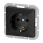 Utomhusuttag enkel p/t 2P+Z Schuko Pearl, 16A, 250V, PT-17P, svart