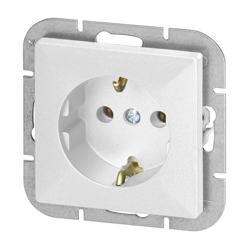 Utomhusuttag enkel p/t 2P+Z Schuko Pearl, 16A, 250V, PT-17P, vit