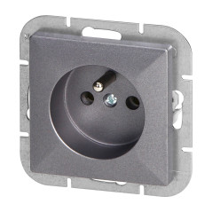 Utomhusuttag enkel 2P+Z Pearl, 16A, 250V, PT-16P, antracit